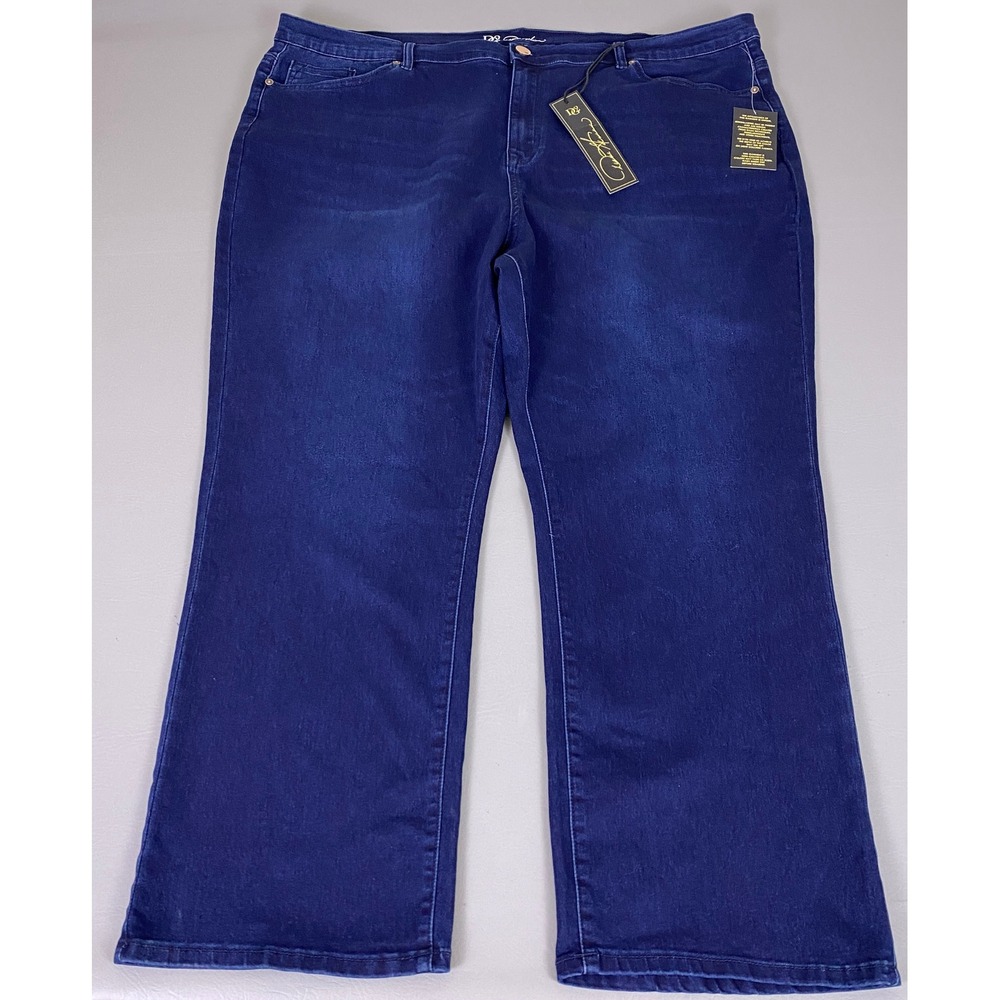DG2 Diane Gilman Jeans Women's 24W Blue Dark Wash Straight Leg High Rise New NWT